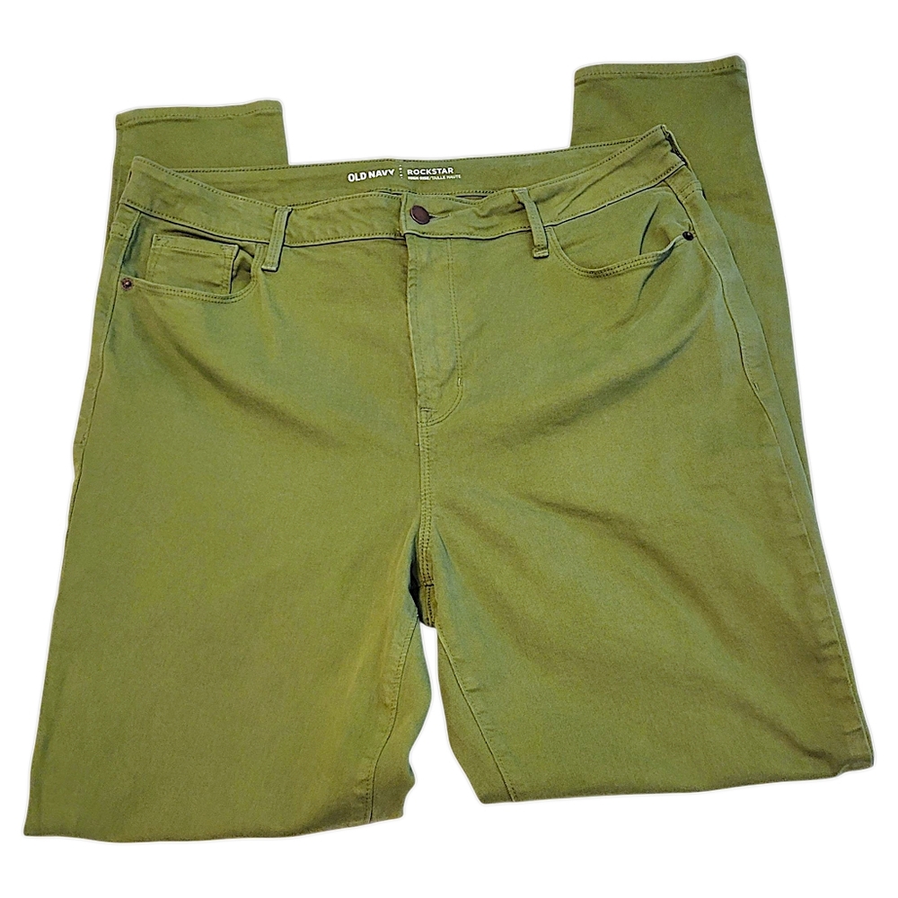 Old Navy Womens Size 16 Rockstar High-Rise Green Jeggings Comfortable Fit